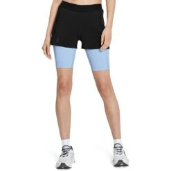 On Running On Active Shorts Dames - Black & Stratosphere