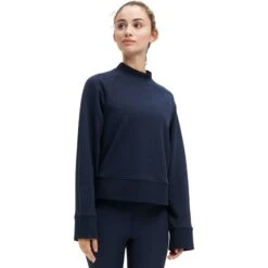 On Running On Crew Neck Dames Sweatshirt - Navy -On Running Winkel on crew neck women sweatshirt navy 2 1150388