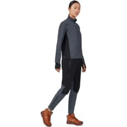 On Running On Waterproof Pants Women - Black & Dark -On Running Winkel on waterproof pants women black dark 3 949192